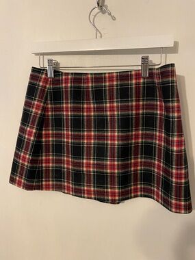 J. Crew A-Line Mini Skirt in Black & Red
